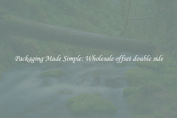 Packaging Made Simple: Wholesale offset double side