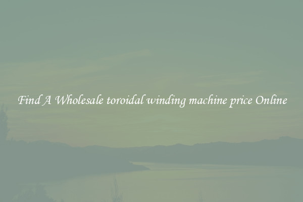 Find A Wholesale toroidal winding machine price Online