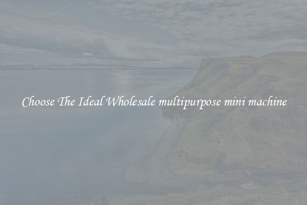 Choose The Ideal Wholesale multipurpose mini machine
