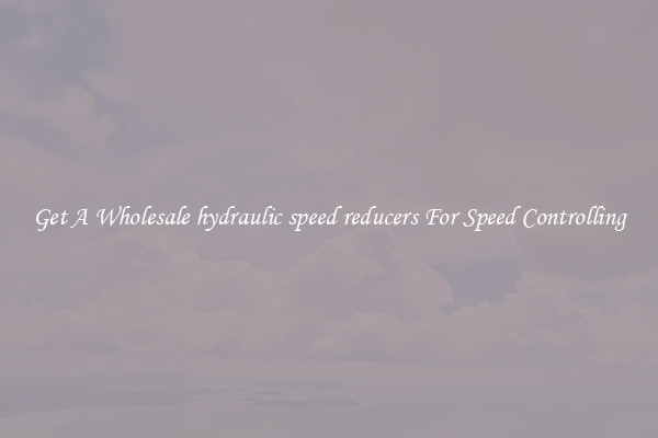 Get A Wholesale hydraulic speed reducers For Speed Controlling