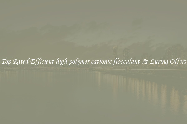 Top Rated Efficient high polymer cationic flocculant At Luring Offers