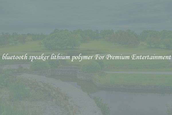 bluetooth speaker lithium polymer For Premium Entertainment