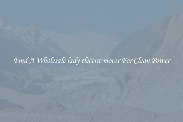 Find A Wholesale lady electric motor For Clean Power