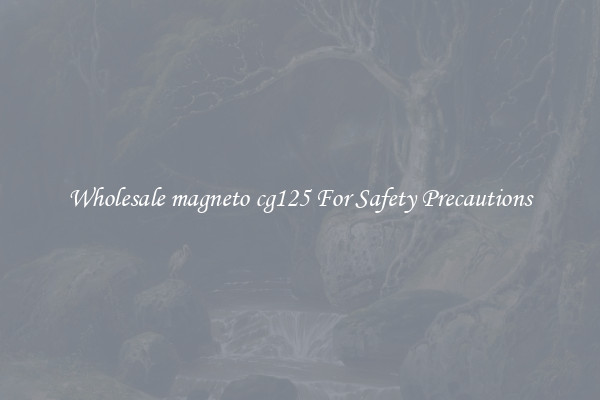 Wholesale magneto cg125 For Safety Precautions